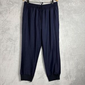 J. Crew Wool Blend Jogger Pants Navy‎ Blue Elastic Waist Drawstring 12 Casual